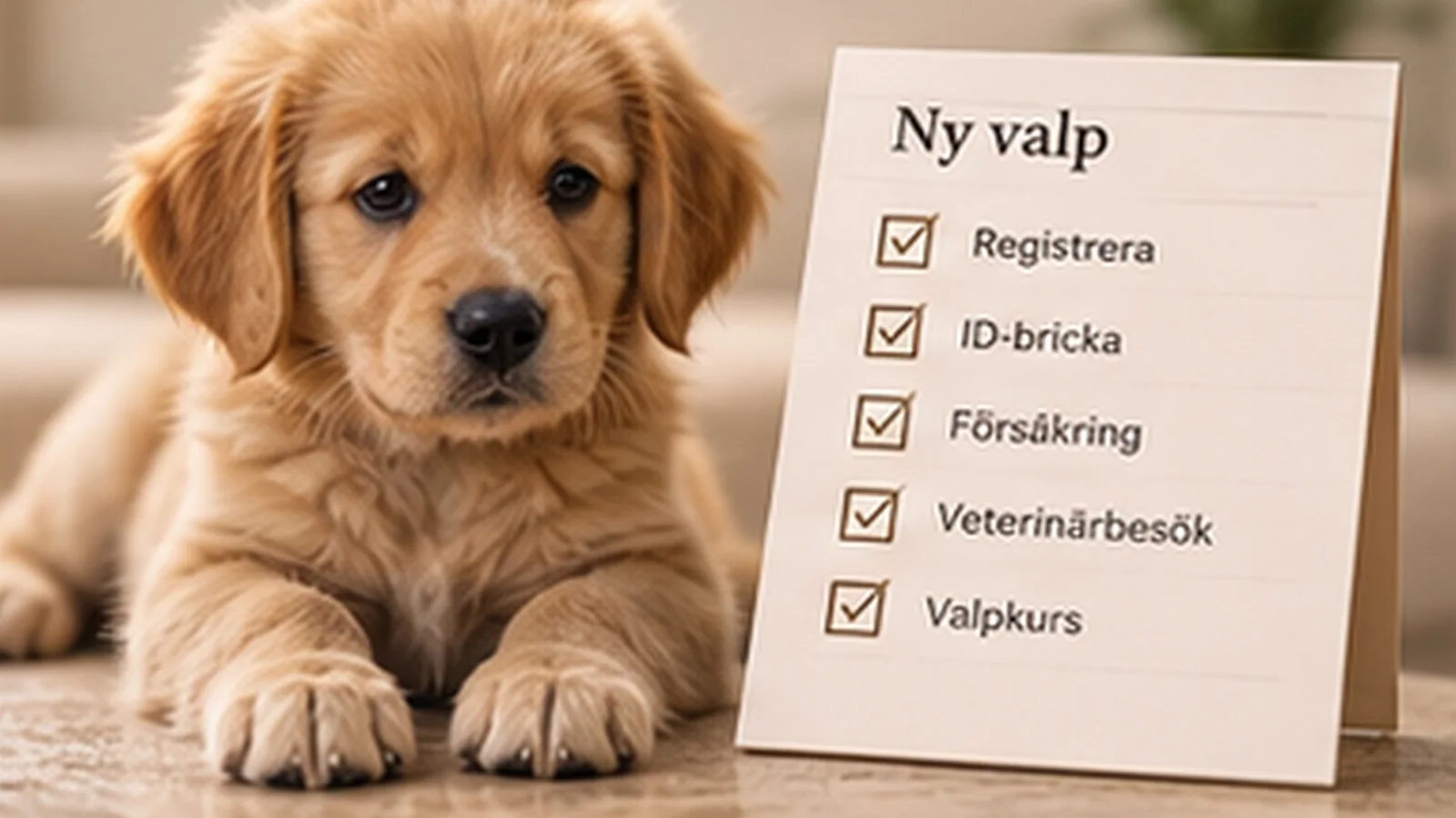 Ny valp – checklistan för första veckan